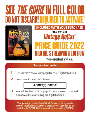 The Official Vintage Guitar Price Guide 2022 Digital Streaming Edition