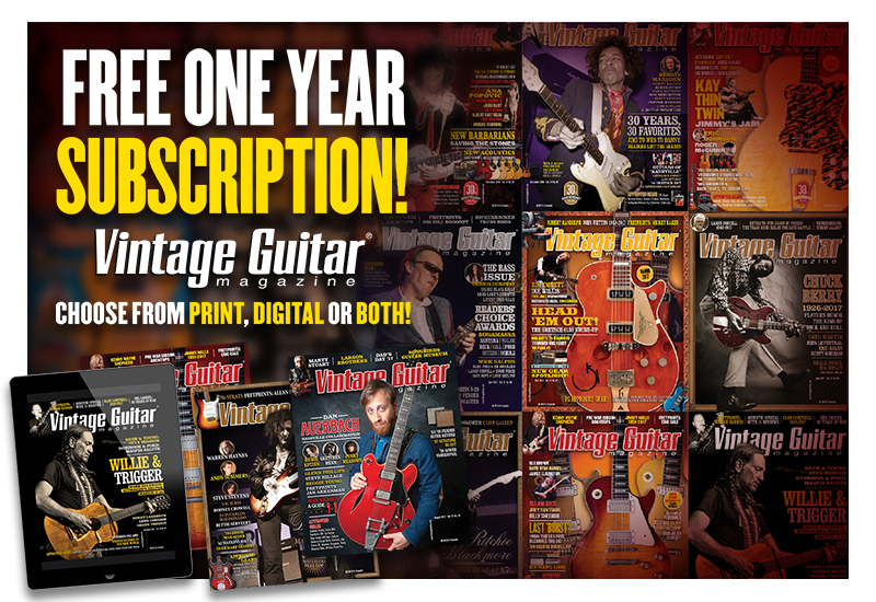 Guitar show subscription Vintage Guitar Magazine
