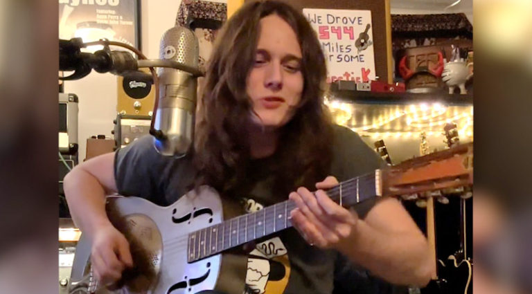 Tyler Bryant’s “Bare Bones” and a vintage Duolian Tyler Bryant’s “Bare Bones” and a vintage Duolian