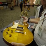 One of the left-handed Gibson Les Paul Standards in the Heritage booth.